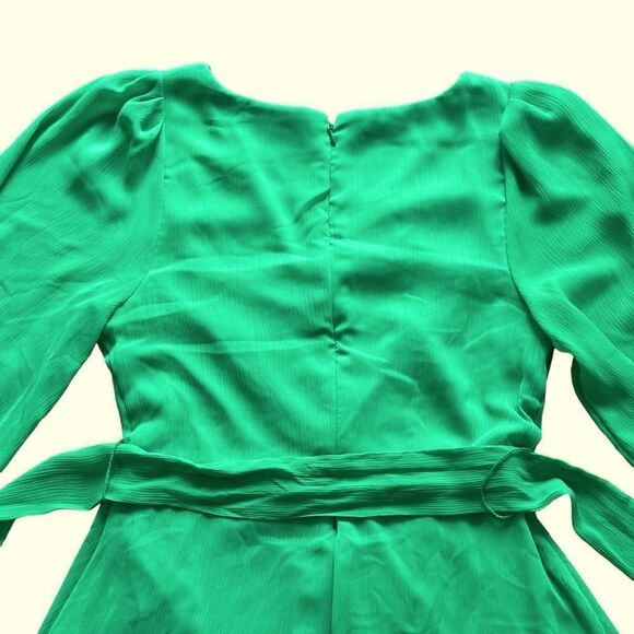 DKNY Bright Green Self Belt Flowy Dress Size 4 - Picture 8 of 14